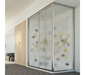 Mampara de ducha 70x120 cm h198 vidrio impreso c mod. young duo 2 hojas