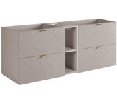 Mueble de baño, cashmere, 140 x 57 x 46 cm, tiradores dorados
