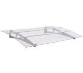 Maison exclusive - marquesina puerta policarbonato plata y transparente 120x90 cm