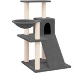 Rascador para gatos con postes de sisal gris oscuro 82 cm
