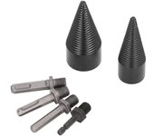 Brocas divisoras de madera de 32 mm y 42 mm, brocas cónicas divisoras resistentes y desmontables con 4 mangos para acampar