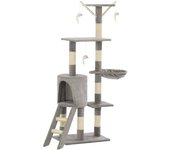 Rascador para gatos | juguetes para gatos con poste de sisal 138 cm gris cfw67368