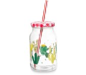6x tarros de cristal para cactus chio con pajita y capacidad de 0,40 litros