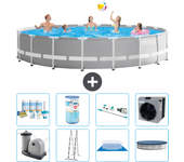 Paquete de piscina - intex - alrededor - 610x610x132 cm + accesorios a2371