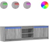 Mueble de tv con led madera ingeniería gris sonoma 180x34x50 cm