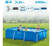 Paquete de piscina - intex - rectángulo - 300x200x75 cm + accesorios cb97