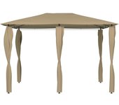 Cenador con cubiertas de postes taupé 3x4x2,6 m 160 g/m2