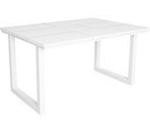 Mesa de comedor - 6 comensales - 140 - robusta y estable gracias a su estructura y patas macizas - blanco - estilo industrial