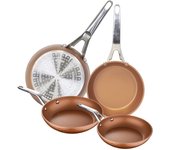 San ignacio set 4 sartenes origen en aluminio forjado, inducción, cobre