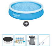 Paquete de piscina - bestway - alrededor - 366x366x76 cm + accesorios cb5