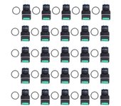 Interruptor de botón cuadrado con autobloqueo de 8 pines abs con luz de 16 mm y 12 v (verde)