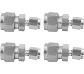 Adaptador de tubo de doble casquillo recto de compresión de acero inoxidable de 4 piezas para tubería (f3-f10)