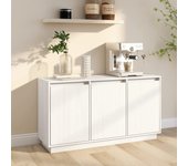 Aparador | aparador de comedor | armario de cocina de madera maciza de pino blanco 111x34x60 cm cfw53491