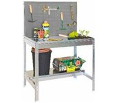 Tavolo da lavoro per giardino bt2 grigio/zincato, 1440 x 900 x 400 mm, capacità 400 kg