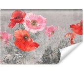 Papel pintado vlieseline foto coquelicots plantas vintage para sala 520cm x 318cm
