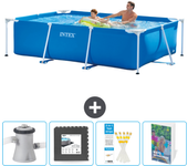 Paquete de piscina - intex - rectángulo - 260x160x65 cm + accesorios cb131