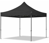 3x3 m carpa plegable, premium acero 40mm, ignífugo, negro