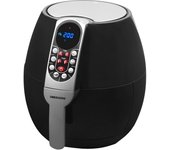 Freidora de aire caliente independiente medion md 17320 de 2,5 l y 1500 w, color negro y plateado