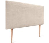 Dhome cabecero de pana liso con patas alta gama moderno cabezal tapizado cama lujo dormitorio acolchado (beige, 110x105cm)