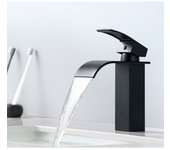 Grifo monomando para lavabo en cascada, grifo monomando moderno negro para baño, grifos para fregadero de encimera, adecuado para fregadero incorporad