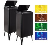 Cubo de basura 50l con imanes pack 2 contenedores negro