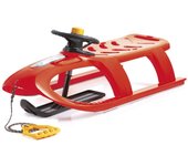Trineo alto con pala direccionable por volante, con deslizadores de acero, y cuerda, modelo bullet control