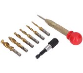 Juego de 8 brocas de vástago hexagonal con revestimiento de titanio hss, juego de brocas combinadas métricas para madera y cobre