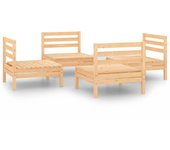 Juego de muebles de jardín 4 piezas | conjunto de comedor | conjunto de descanso madera de pino maciza cfw210052