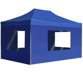 Maison exclusive - carpa plegable profesional con paredes aluminio azul 4,5x3 m