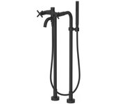 Tres 28319401nm mont blanc grifo bimando de suelo bañera y ducha color negro mate