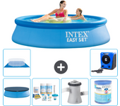 Paquete de piscina - intex - alrededor - 244x244x61 cm + accesorios a405