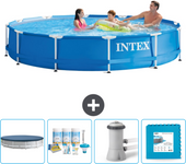 Paquete de piscina - intex - alrededor - 366x366x76 cm + accesorios cb2