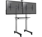 Soporte de videoconferencia para 2 pantallas de tv de 45-55 con ruedas