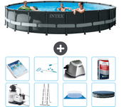 Paquete de piscina - intex - alrededor - 610x610x122 cm + accesorios a2945