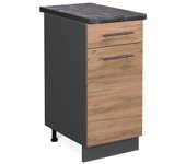 Vicco mueble bajo de cocina fame-line, roble dorado, 40 cm , et antracita