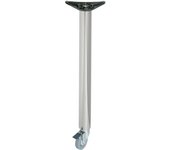 Amig - pata de acero cromo mate mod.7 con ruedas giratorias y freno para mesas de escritorio, cocina, con ajuste altura 10 mm, medidas: 870 x 60 x 1,2