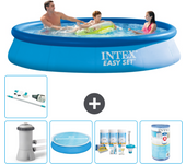 Paquete de piscina - intex - alrededor - 366x366x76 cm + accesorios a997