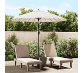 Maison exclusive - sombrilla de jardín con palo de aluminio blanco arena 270 cm
