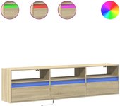 Mueble tv de pared | mueble de salón con led roble sonoma 180x31x45 cm cfw30414