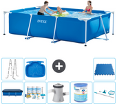 Paquete de piscina - intex - rectángulo - 300x200x75 cm + accesorios a185