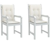 Cojines silla respaldo bajo 2 ud tela crema melange 100x50x4 cm v1123 100 x 50 x 4 cm / crema