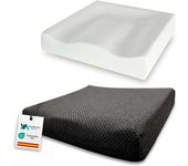 Cojin antiescaras 42x42x8 cm, viscoelástica cojin coxis silla de ruedas, oficina, coche, sofá, alivio presión en coxis- fabricado en españa