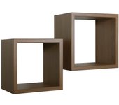 Estantes cúbicos de pared conjunto de 2 pc roble tabaco mod. q-bis maxi