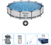 Paquete de piscina - bestway - alrededor - 366x366x76 cm + accesorios cb57