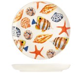 H&h plato de fruta playa de gres decorado 20 cm