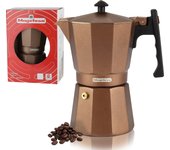 Magefesa jamaica - cafetera italiana 9 tazas, aluminio extra grueso, para todo tipo de cocinas, inducción, café, asa termo-resistente, ecológica
