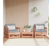 Juego de 2 sillas de jardín con cojines de madera maciza douglas