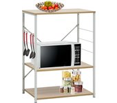 Mueble microondas blanco y roble 60x39,6x79,5 cm
