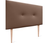 Dhome cabecero de polipiel liso con botones y patas tapizado de alta gama cabezal lujo cama dormitorio moderno acolchado (arcilla, 105cm)