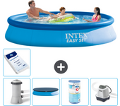 Paquete de piscina - intex - alrededor - 366x366x76 cm + accesorios a1008